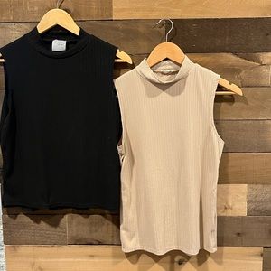 Bundle! Two mock neck, sleeveless tops